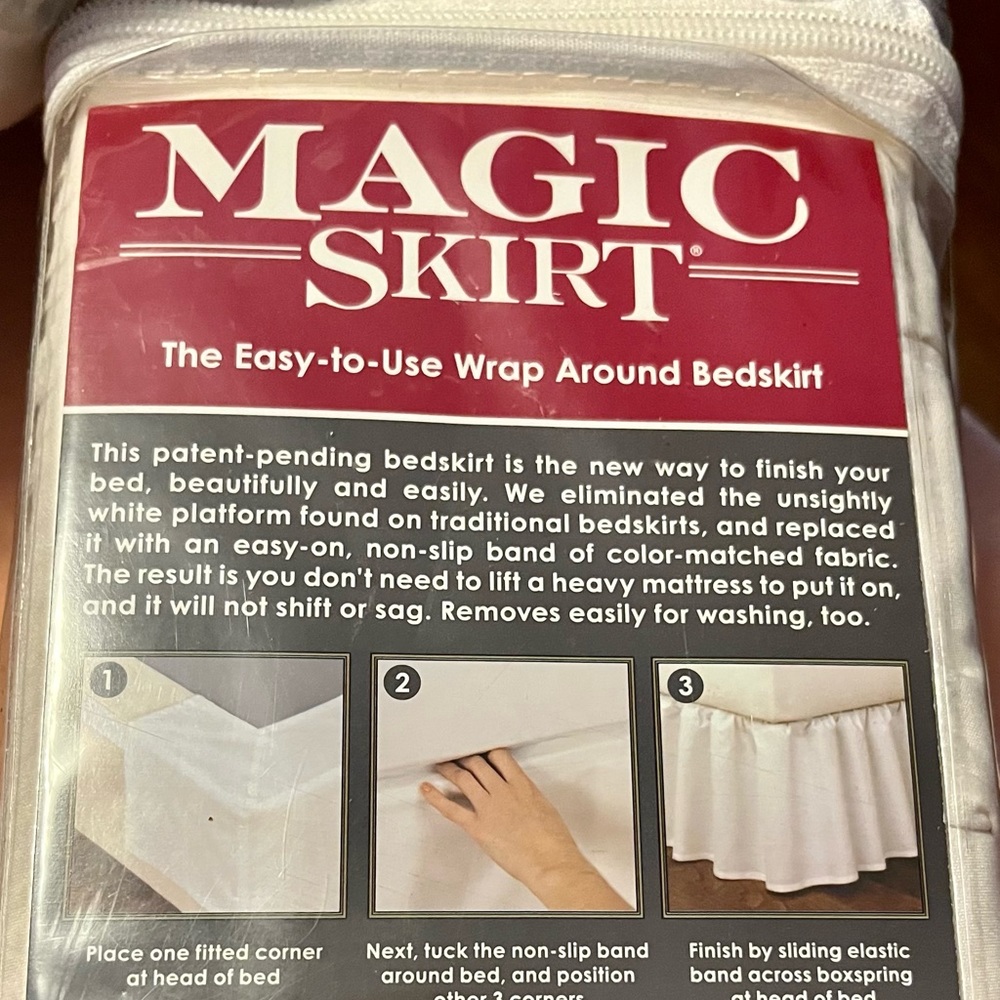 NWT Queen Ivory easy to use wrap around bed skirt